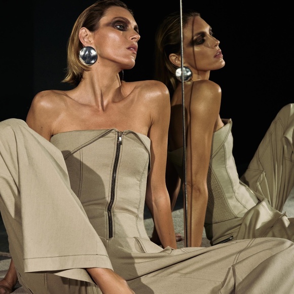 NWT Zara topstitched zipper bustier XS - Picture 9 of 15